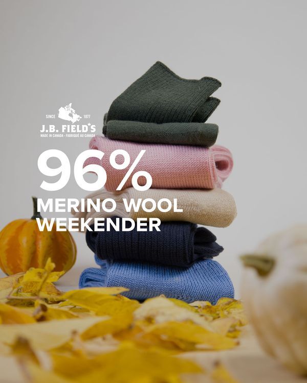 J.B. FIELD'S CASUAL WOOL WEEKENDER 96% MERINO WOOL SOCK