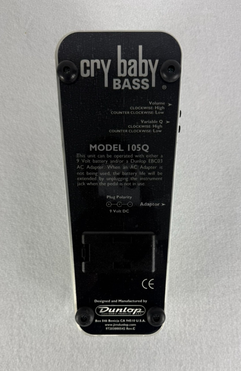 Dunlop CRY BABY BASS 105Q Wah Pedal White New Open Box