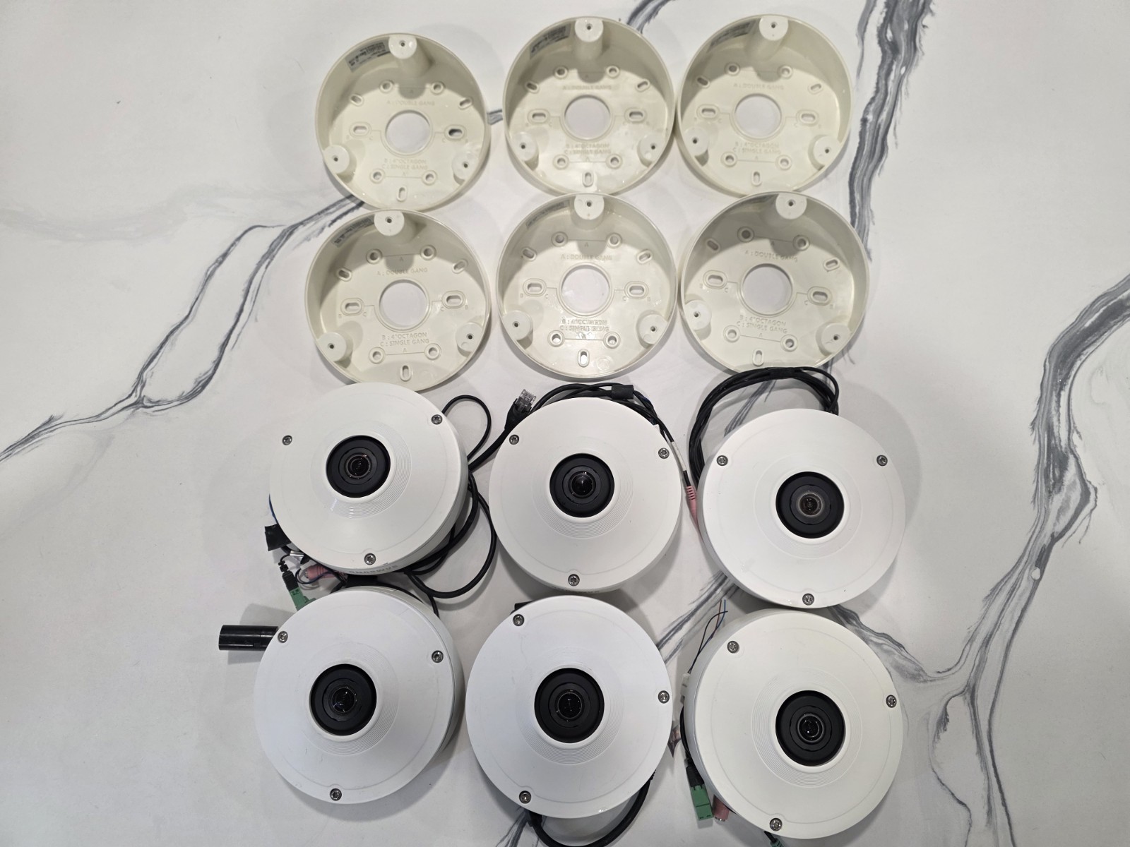 Samsung SNF-8010VMN 5MP Fisheye IP Network Camera Lot of 6 + SBP-300TM