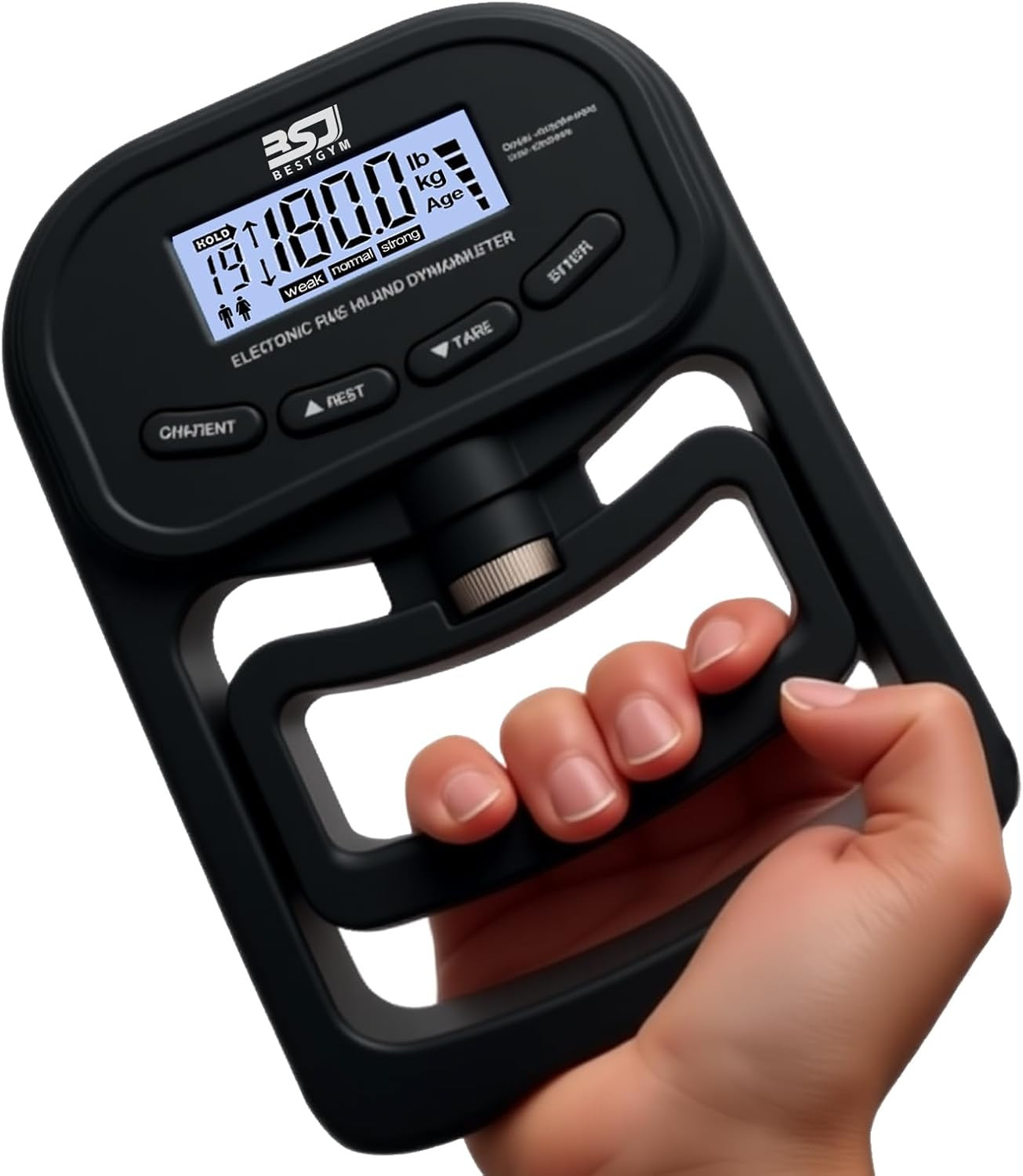 Hand Grip Strength Tester with LCD Display - 396Lbs Dynamometer for Home & Sport