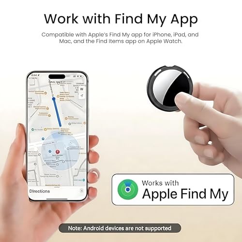4 Pack Tracker Tags [Apple MFi Certified] Work with Apple Find Black+White