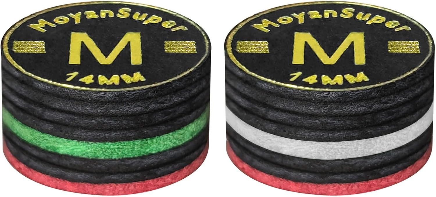 Pool Cue Tips Snooker Tip Clear 8 Layers of Pigskin Tip-M
