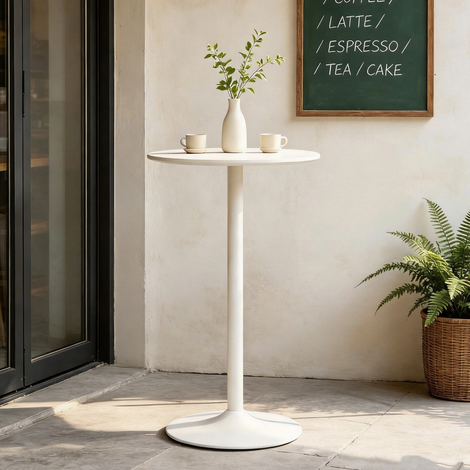 24 in Round Bar Table Modern Dining Table Dining Table Coffee Table - White