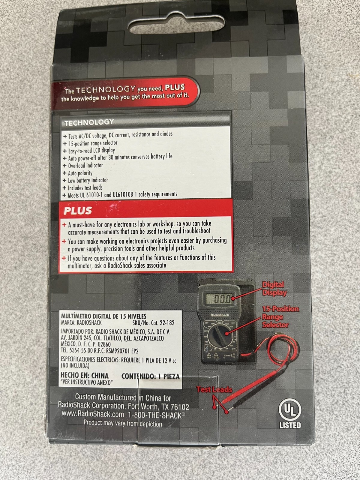 NEW Radioshack 15-Range Digital Multimeter Cat. No. 22-182