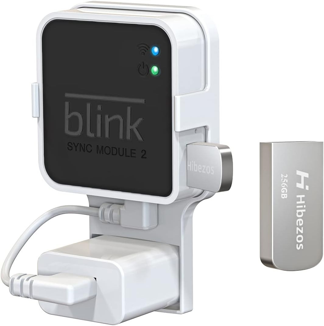 256GB USB Flash Drive & Outlet Mount for Blink Sync Module 2 - Easy Install