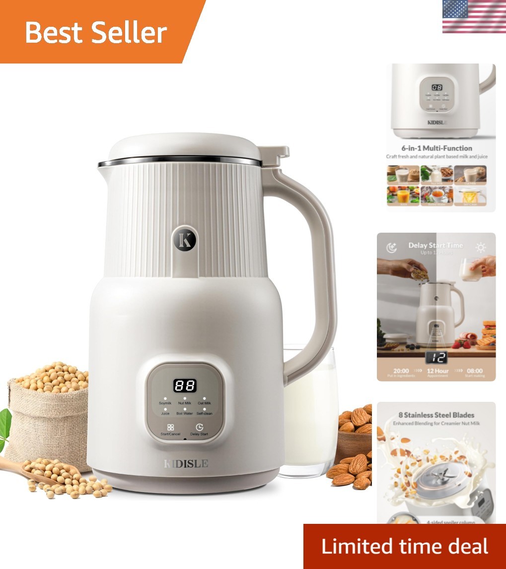 Versatile 6-in-1 Nut Milk Maker with Touchscreen - Perfect for Non-Dairy Lovers