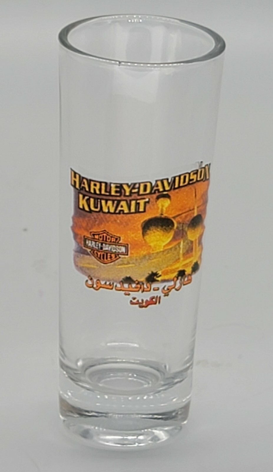 RARE Harley Davidson Tall Shot Glass Kuwait VHTF - 63