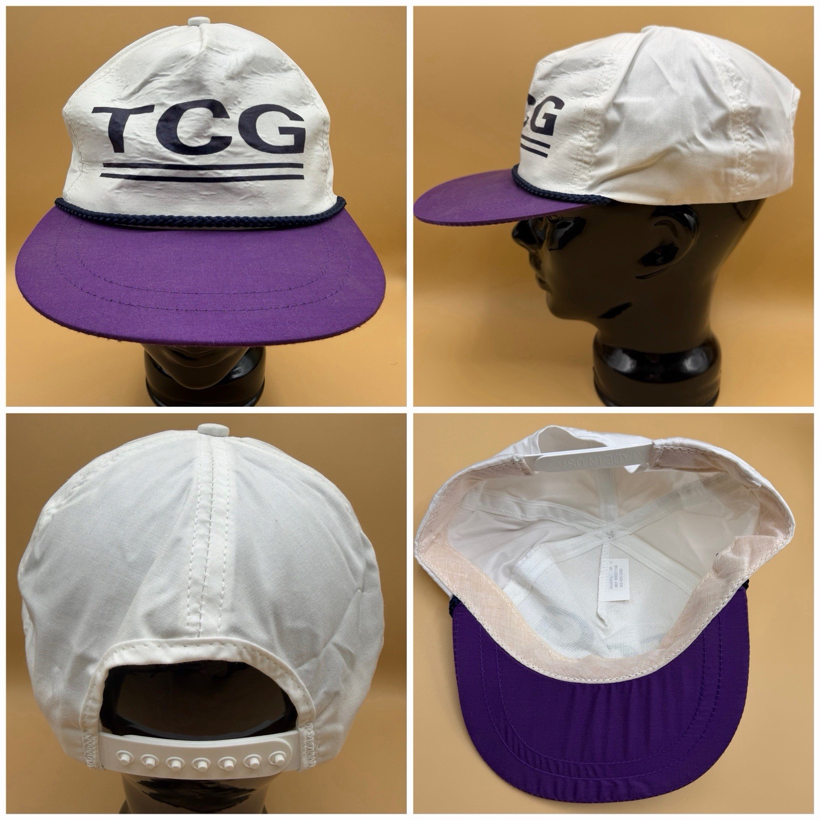 TCG Tool Competence Group Rope Vintage Hat Cap Purple White Snap Back Adjustable