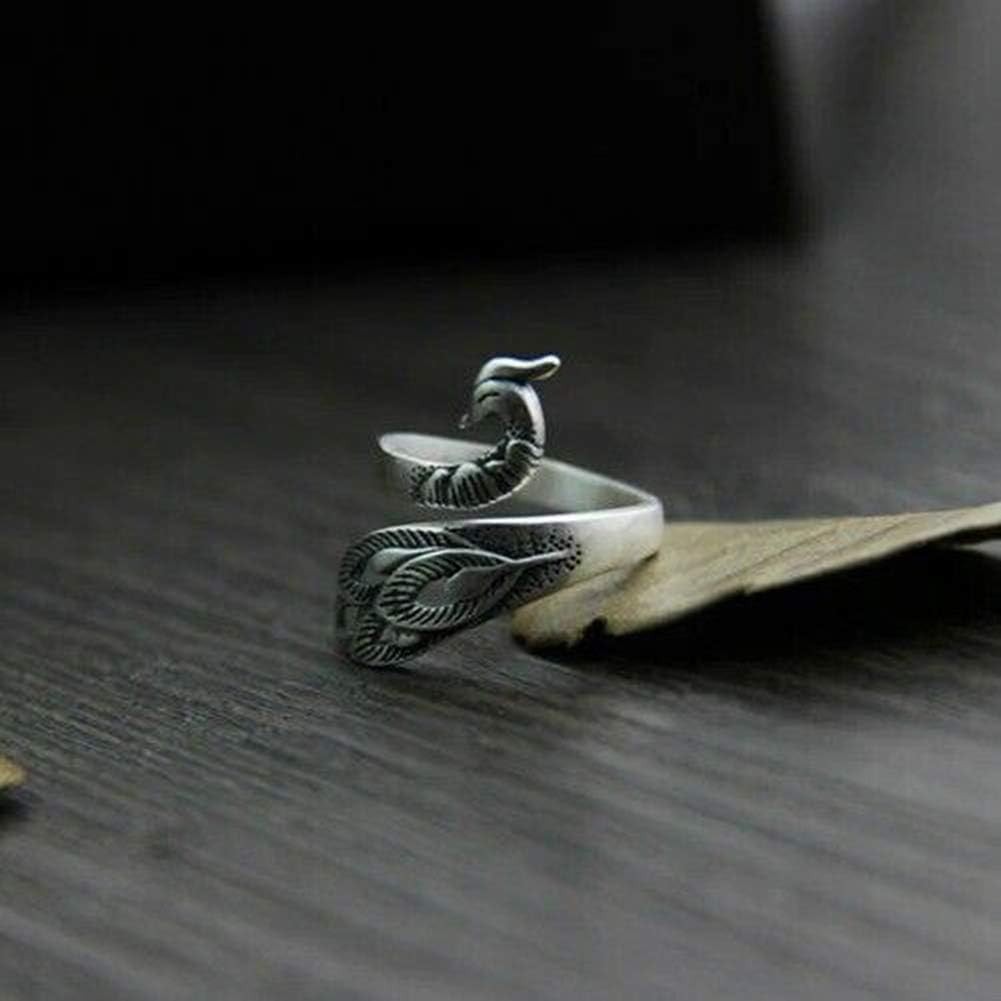 Advanced Peacock Crochet Fingertips - 3 Adjustable Silver-Plated Rings for Speed