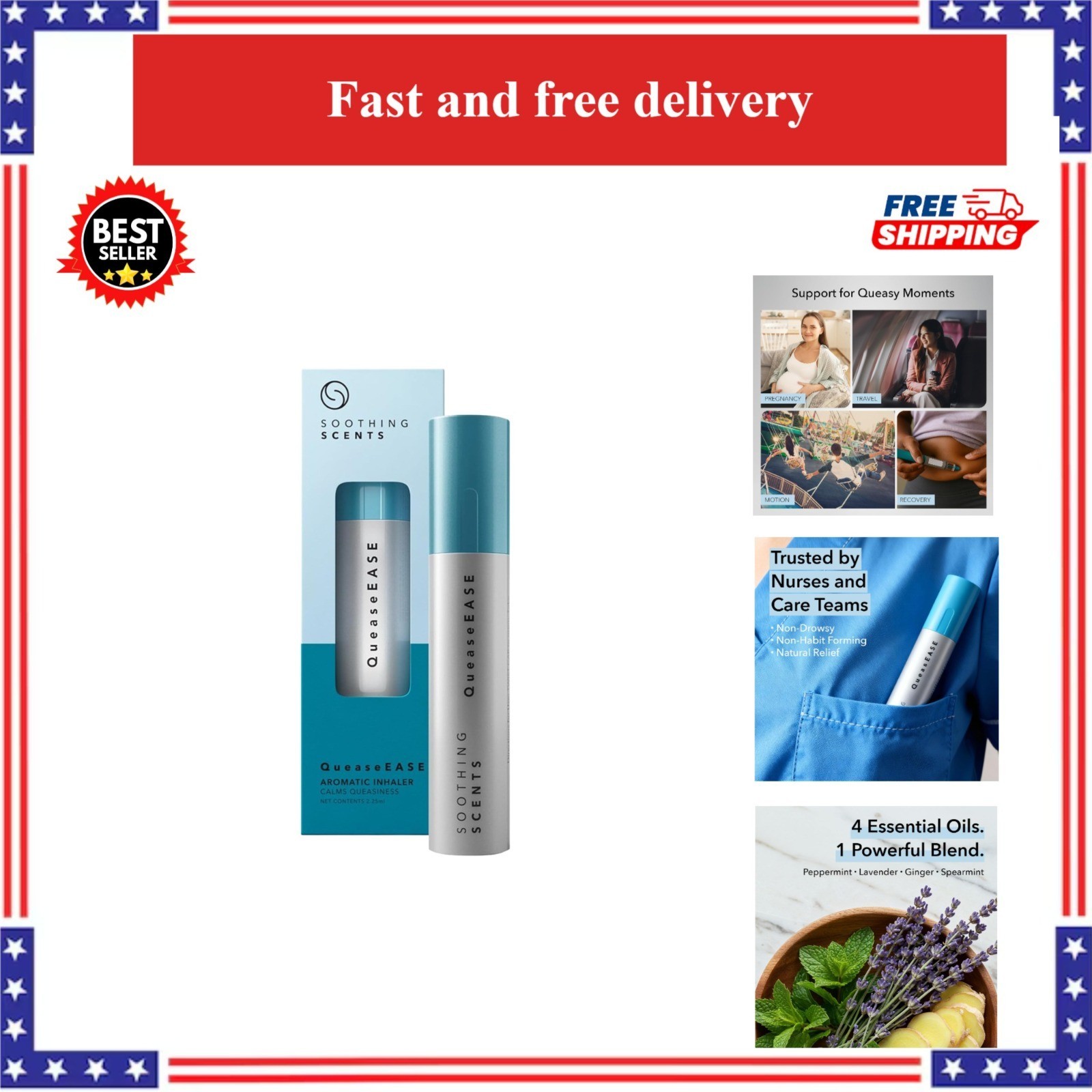 Soothing Scents QueaseEASE Aromatic Nasal Inhaler for Nausea Relief