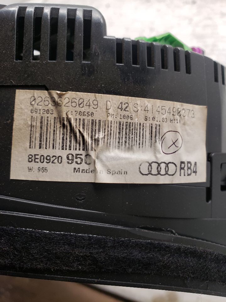 Used Speedometer Gauge fits: 2004 Audi A4 cluster exc. Conv from VIN 137001 MPH