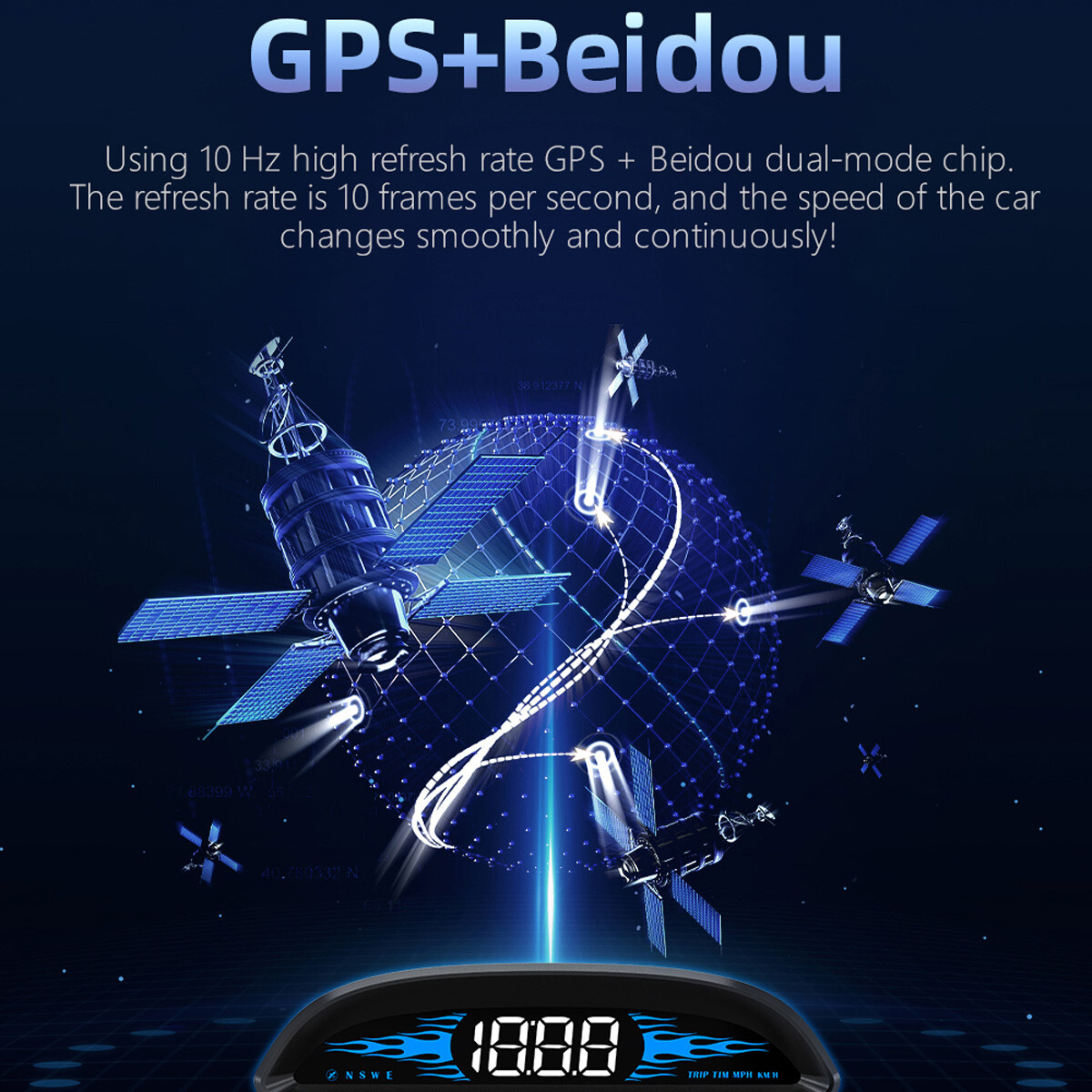 Universal HUD GPS Head Up Display Speedometer Odometer Car Digital Speed HD US