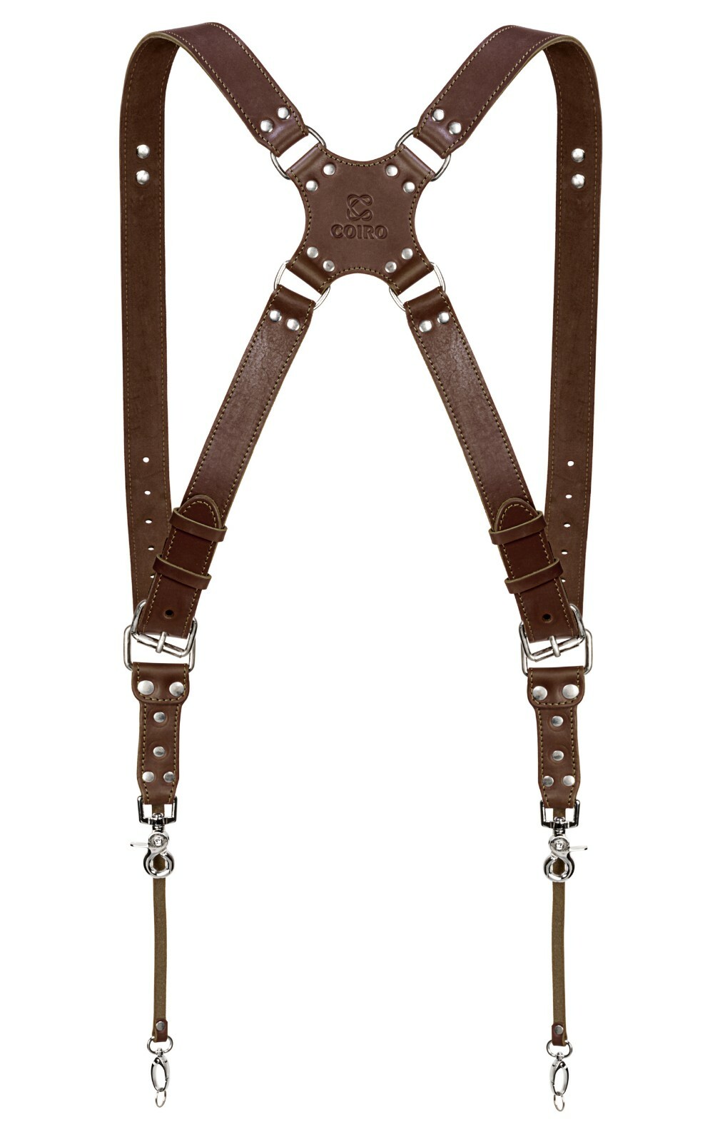 Coiro Leather Dual Camera Strap Harness Quick Release Brown Adjustable 508