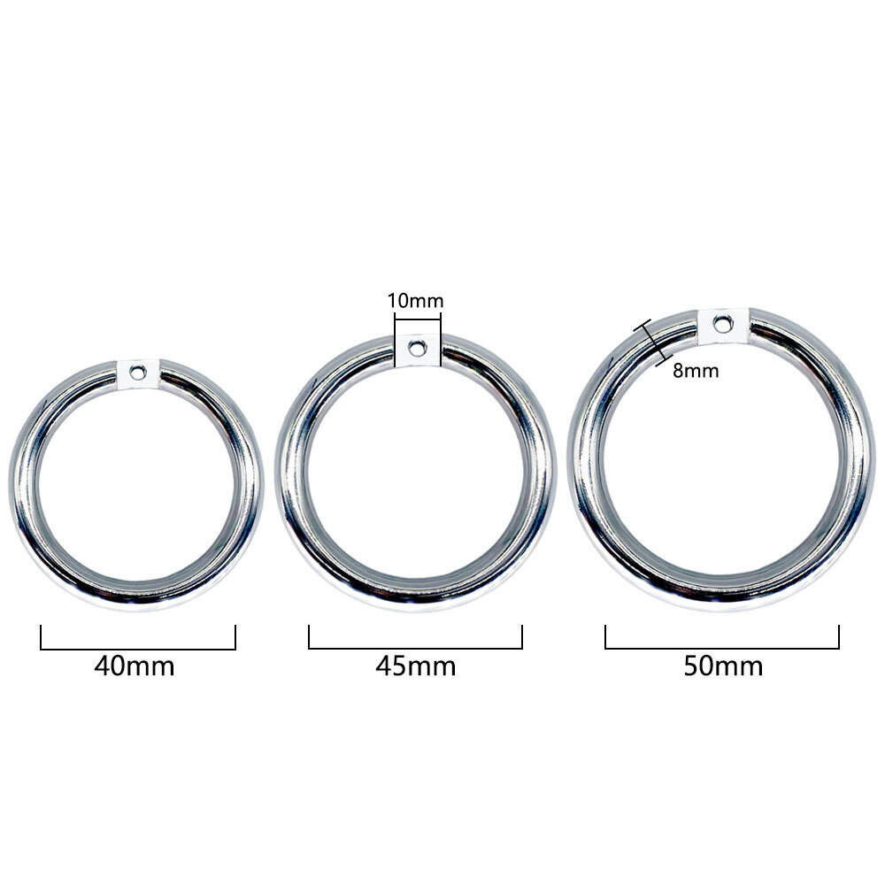 New Small Stainless Steel Cage Male Chastity Device Lightweigh Tight Rings~