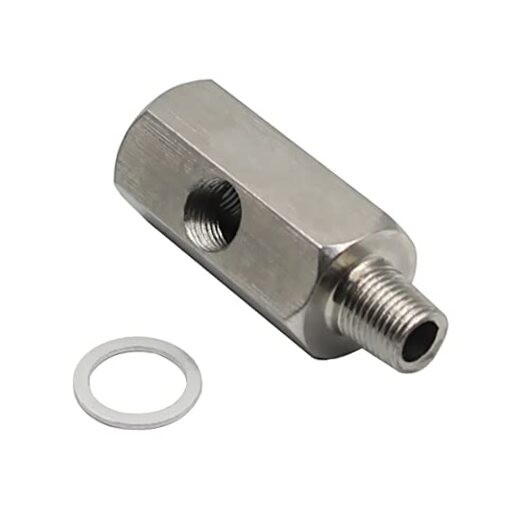 Stainless Steel 1/8 NPT Oil Pressure Sensor Tee with Side Port Adapters -