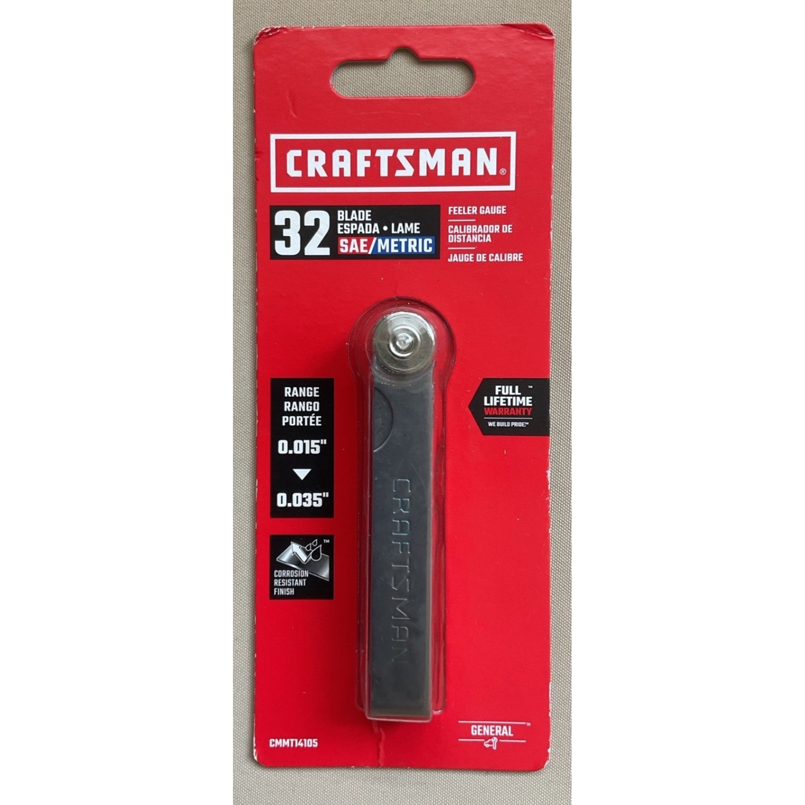 Craftsman 32 Blade Feeler Gauge SAE Metric Stainless Steel CMMT14105 New