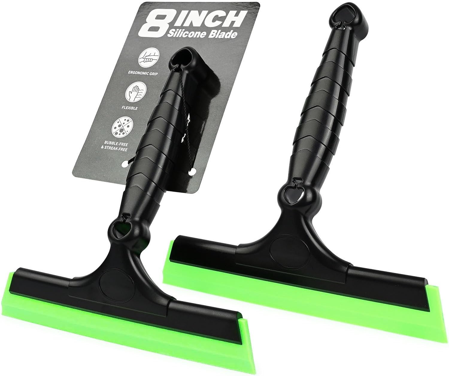 2PCS Flexible 8-Inch Silicone Squeegee Window Tint Tool Auto Water Blade, Shower