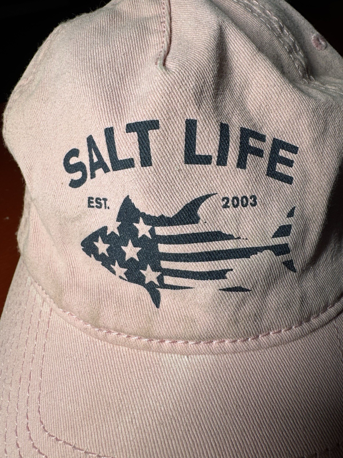 Salt Life Hat Ball Cap Fish Logo Adjustable Pink