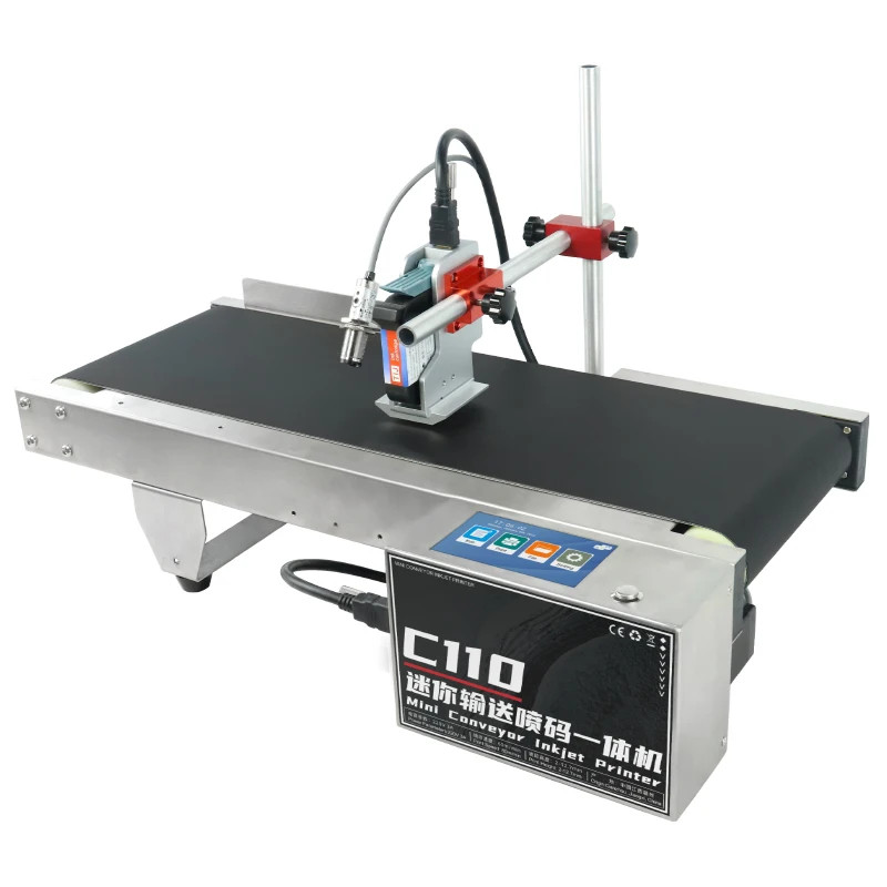 C110 Mini Conveyor Inkjet Printing Machine Production Date QR Code Barcode