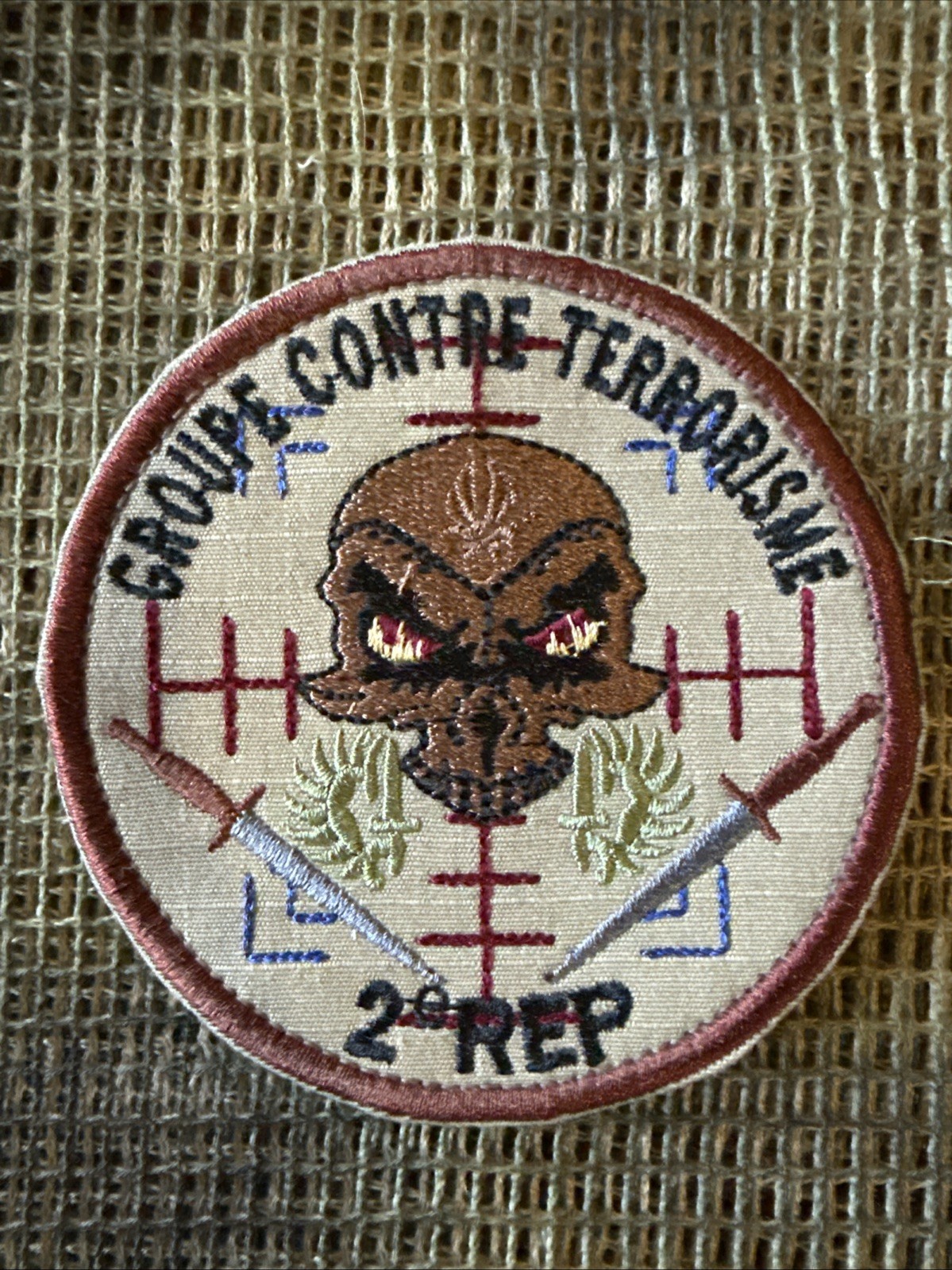 French Foreign Legion Counter Terrorism Group 2 Rep Afgan War Patch Subdued Arid