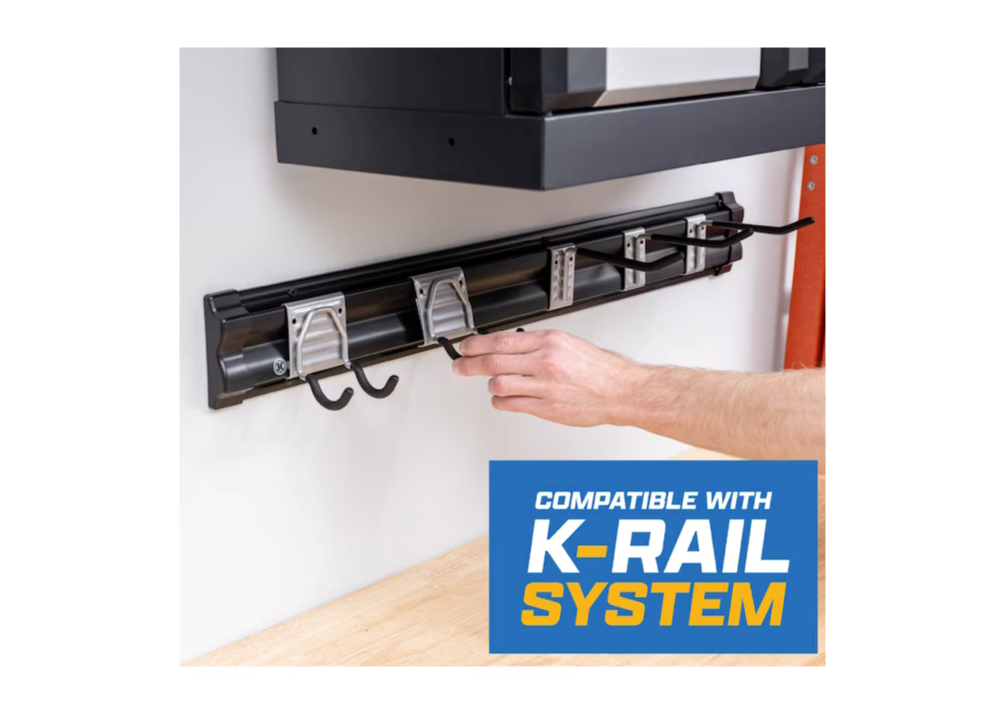 Kobalt 32-in Black Plastic Storage Rail Multipurpose Garage Wall Organizer Home