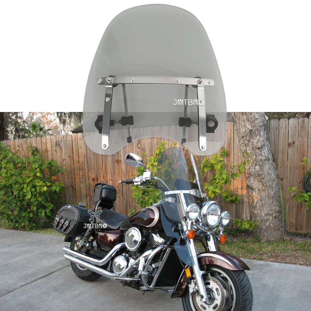 For Kawasaki Vulcan 1600 1-7/8"Handlebar Motorcycle Windshield Windscreen Smoke