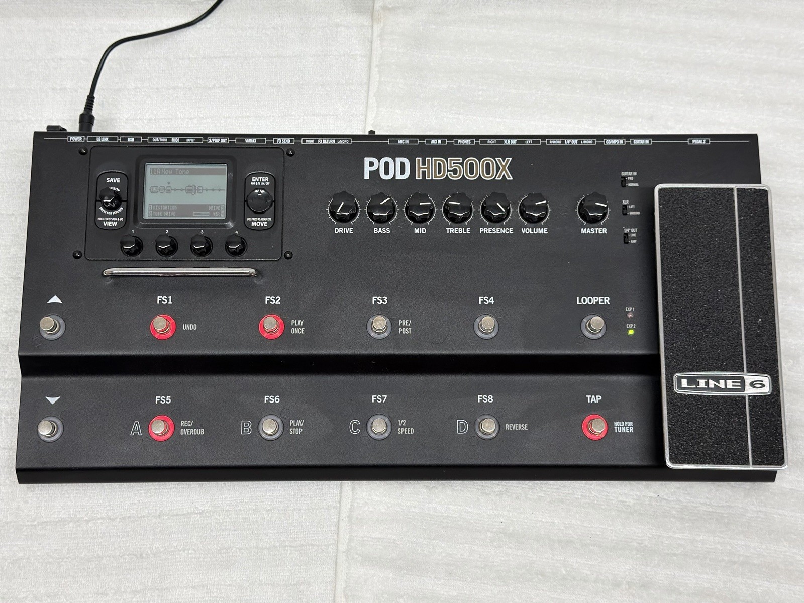 Line 6 POD HD500X Multi-Effect Guitar Pedal Control w/Power Supply