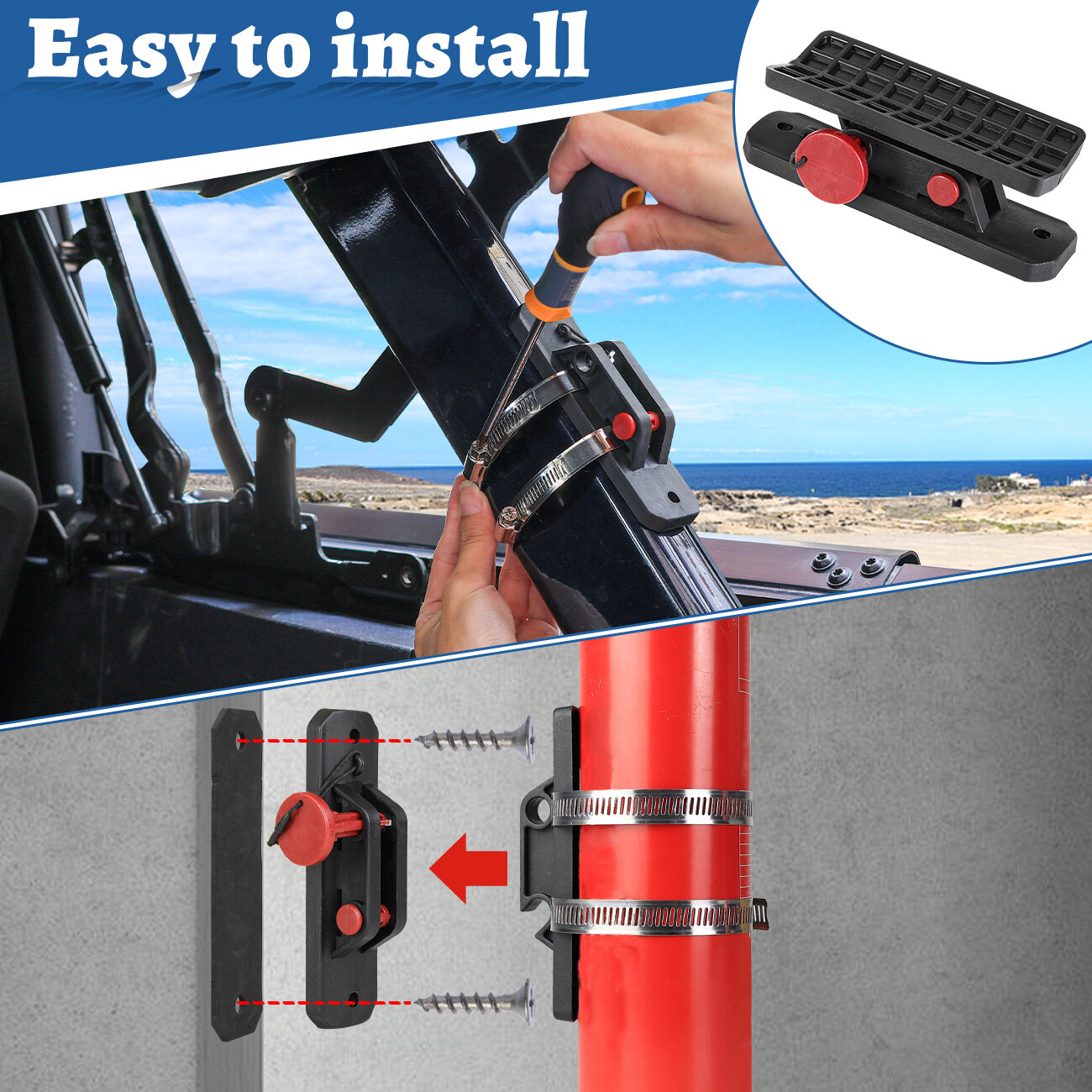 Car Fire Extinguisher Holder Mount Bracket Adjustable Fit For UTV Wranglers RZR