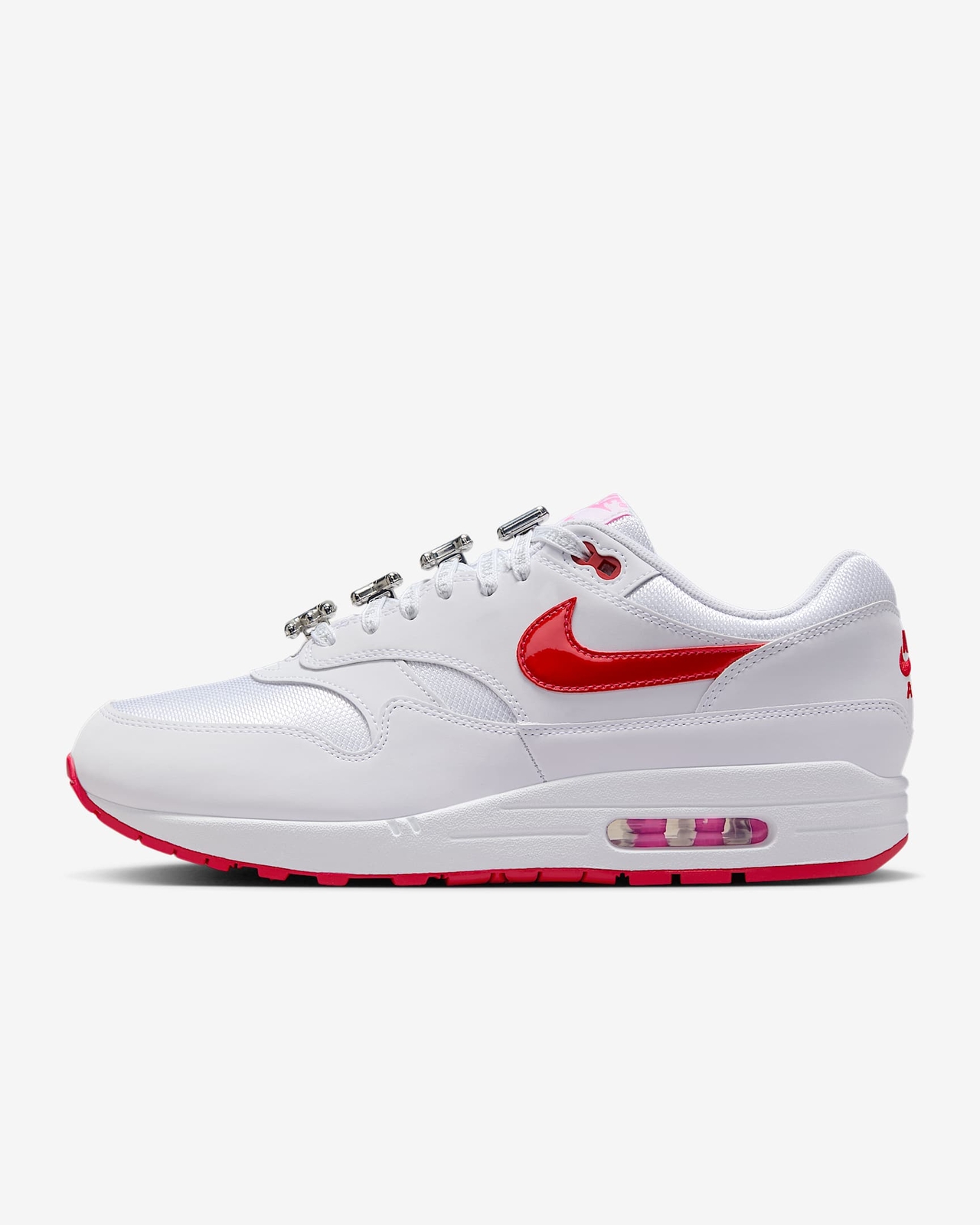 Nike Air Max 1 PRM Shoes Valentine’s Day White Red HV2303-100 Men's Sizes NEW