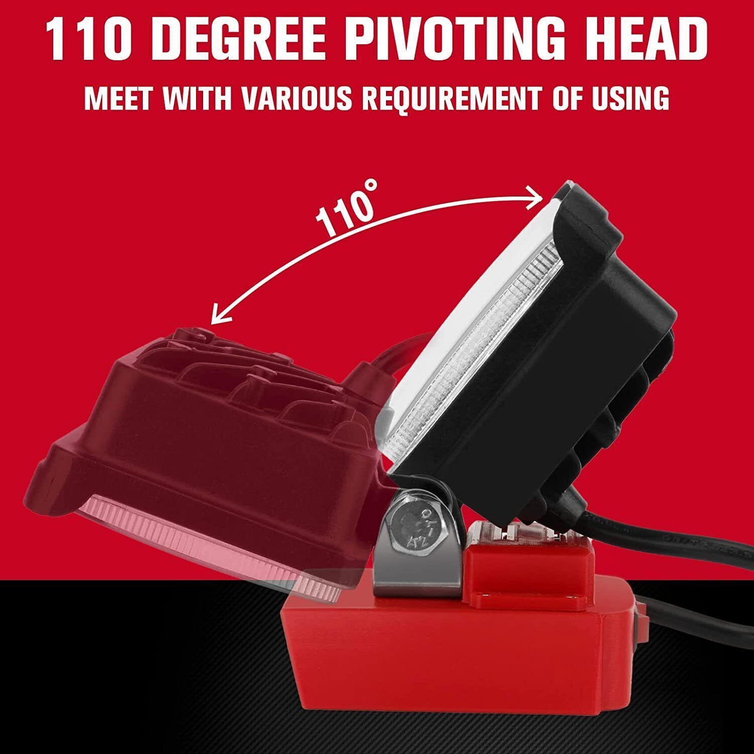 2PCS Wireless LED Work Light for Milwaukee M18 18V Battery Cordless Outdoor Lamp