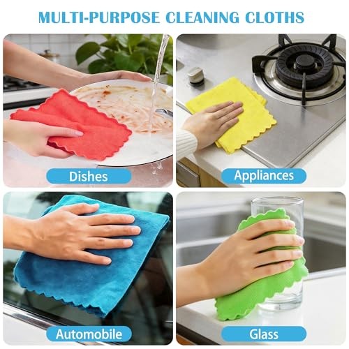 Microfiber Cleaning Cloth, 24 Pack Highly Absorbent Cleaning 24PK Multicolor