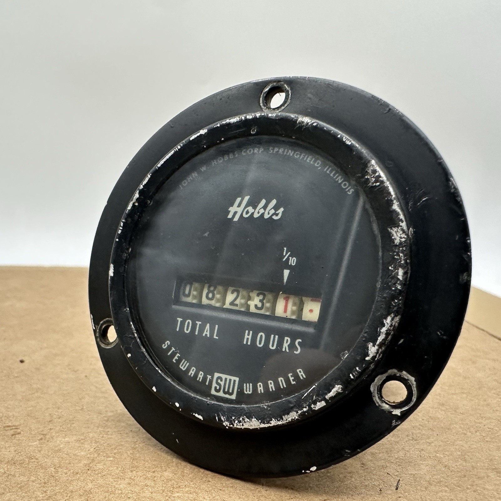 Vintage Hobbs Stewart Warner Guage Total Hours M-3601 24/36V Made USA Untested