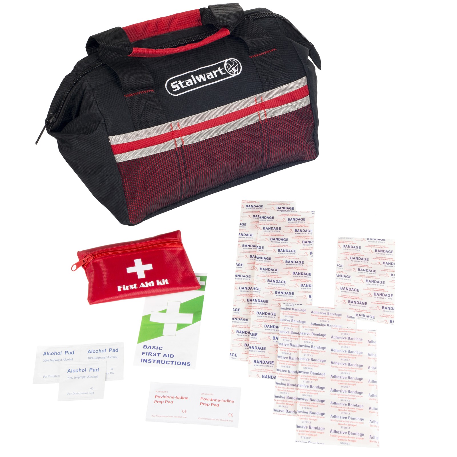 55 Piece Auto Emergency Kit Set Car Tool Bag Roadside Emergency Auto Tool Kit
