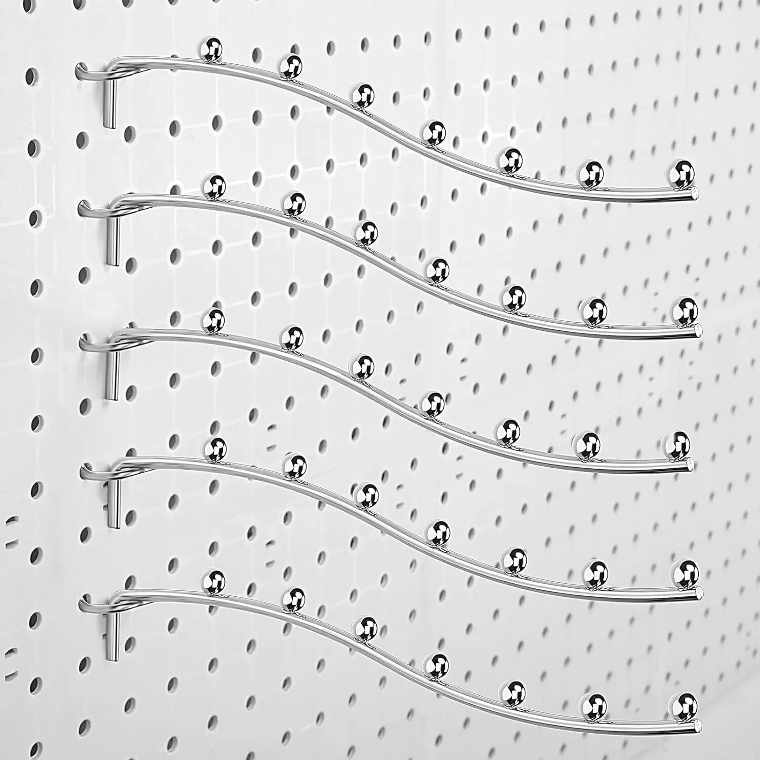 20 Pcs Peg Board Waterfall Hook Shelving Hooks Metal 7 Station Pegboard Displ...