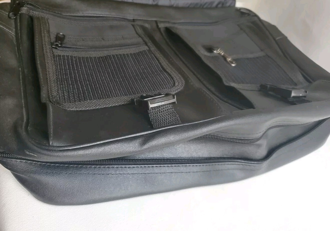 Laptop Briefcase Black Expandable Double Handles No Over Shoulder Strap