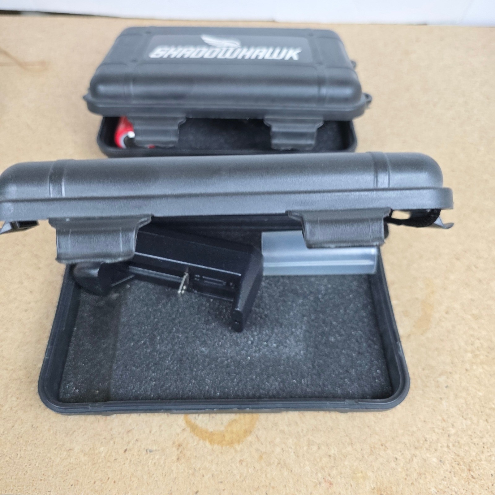 Shadowhawk Tactical Flashlight Hard Cases with Battery Charger only camping