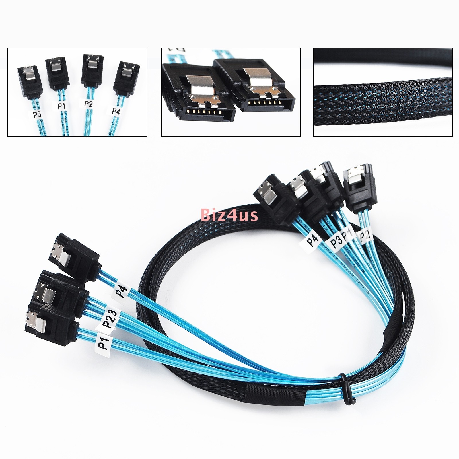 4/6 SATA to 4/6 sata Data Cable Cord for Server Computer Host SSD SATA 0.5m/1M