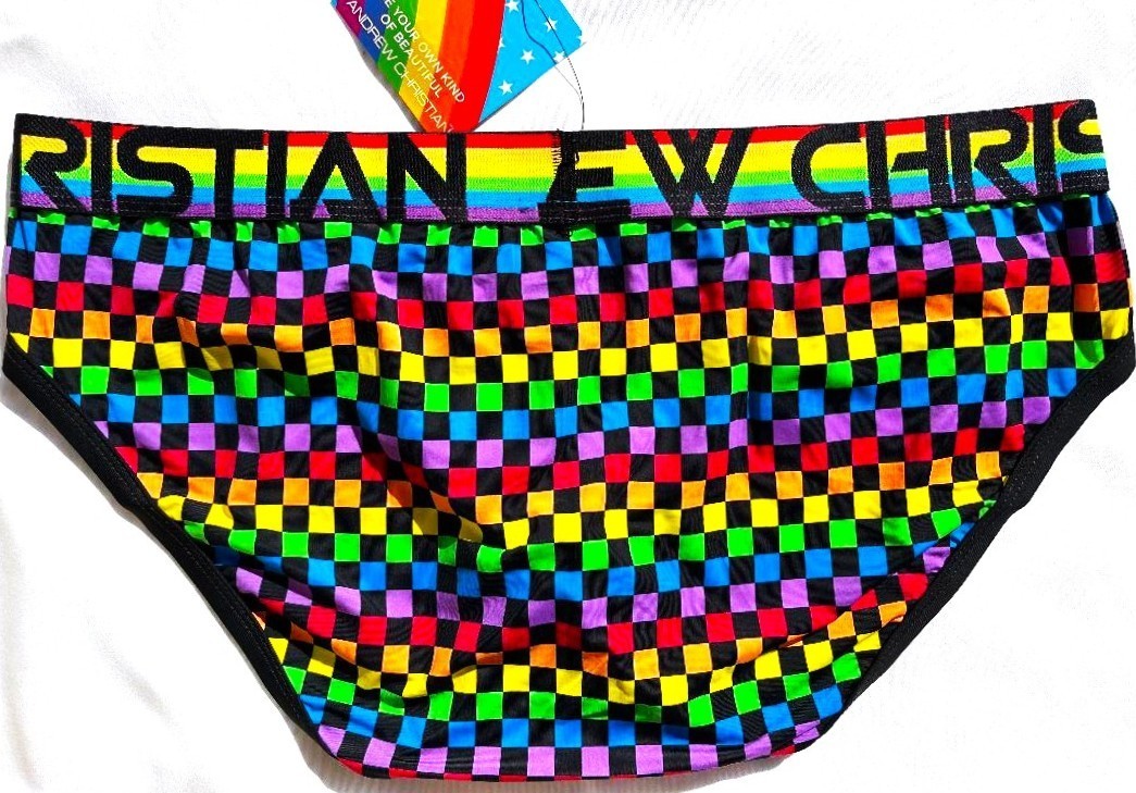 Andrew Christian Pride Checker Brief - 91780 - Small, Medium & Large
