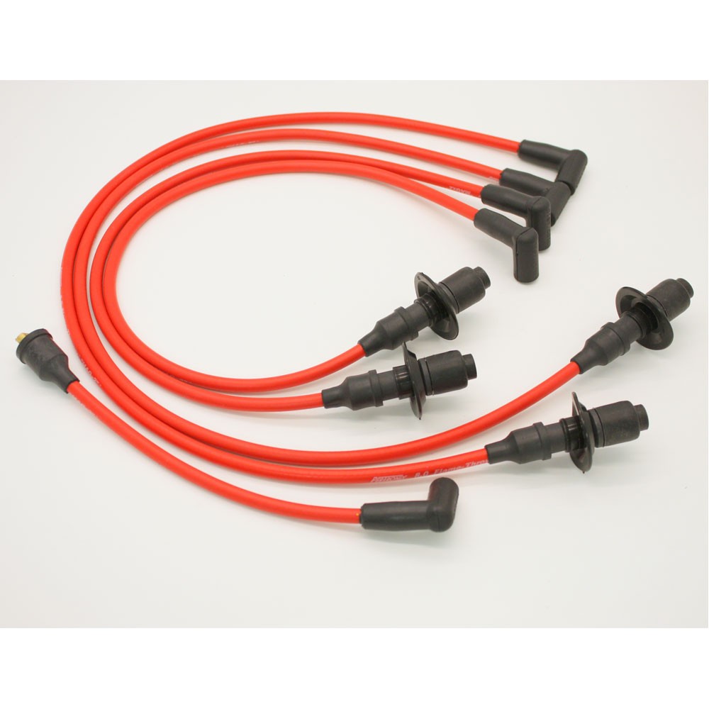 Pertronix Spark Plug Wire Set 804404; Flame Thrower 8mm Red Male for 61-79 VW H4