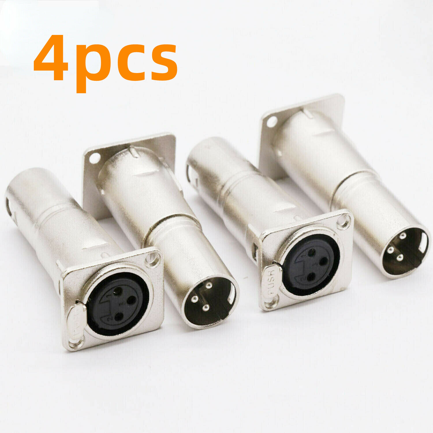 3Pin XLR Female - XLR Male Feed/Pass Thru Connector Adapter For D Panel Mounting