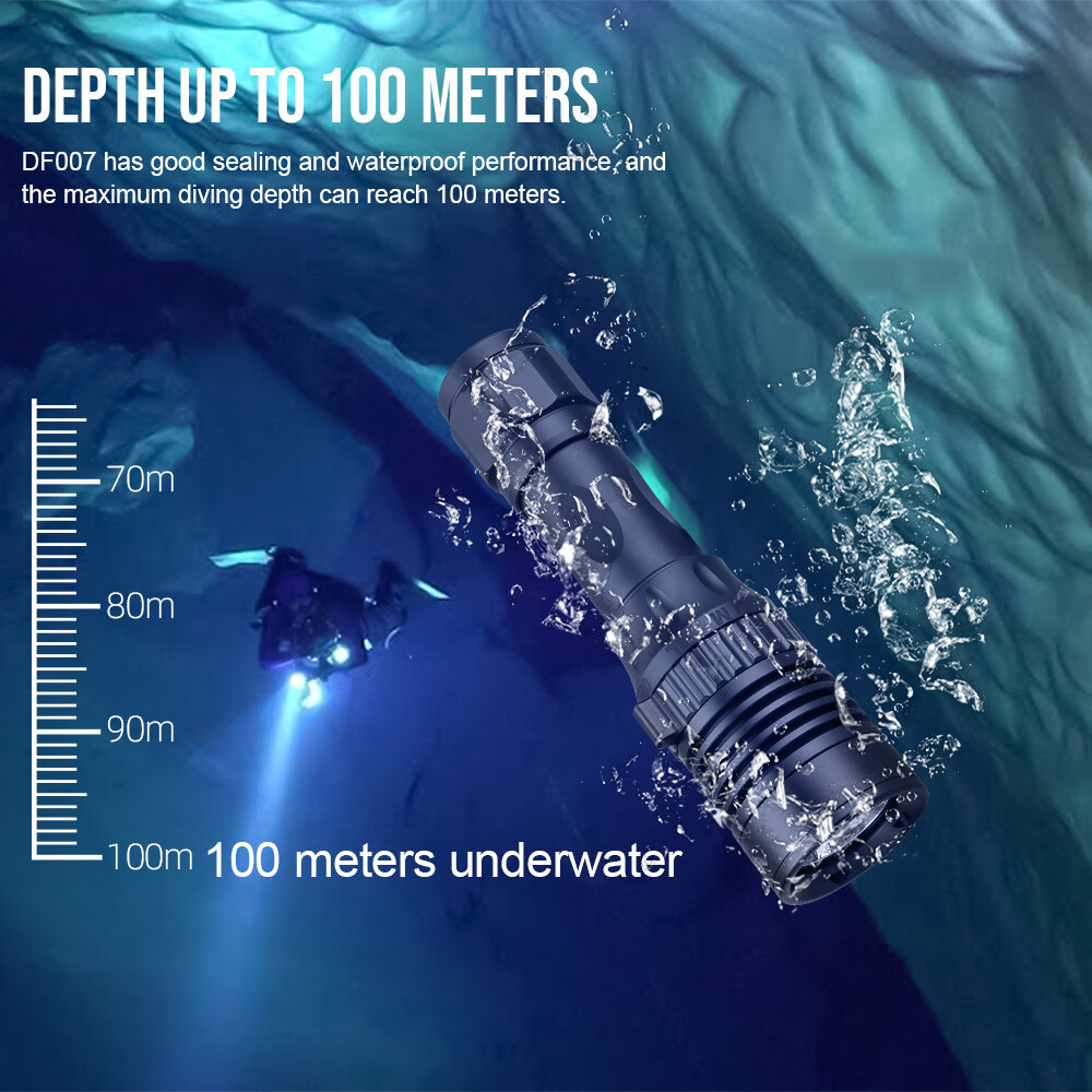 Trustfire DF007 Diving Flashlight Underwater 100m Photography video light Torch