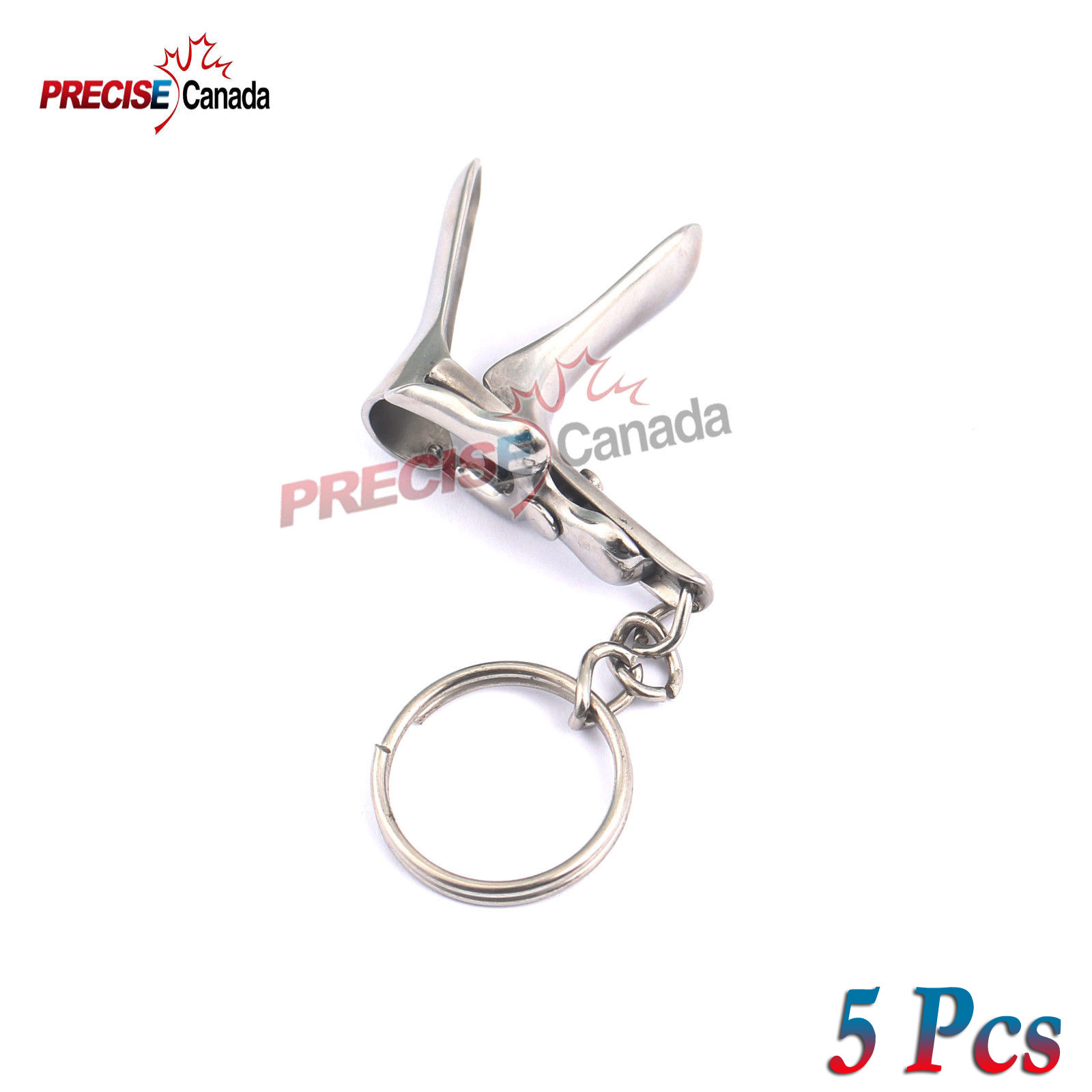 SET OF 5 GYN SPECULUM KEYCHAIN STAINLESS STEEL