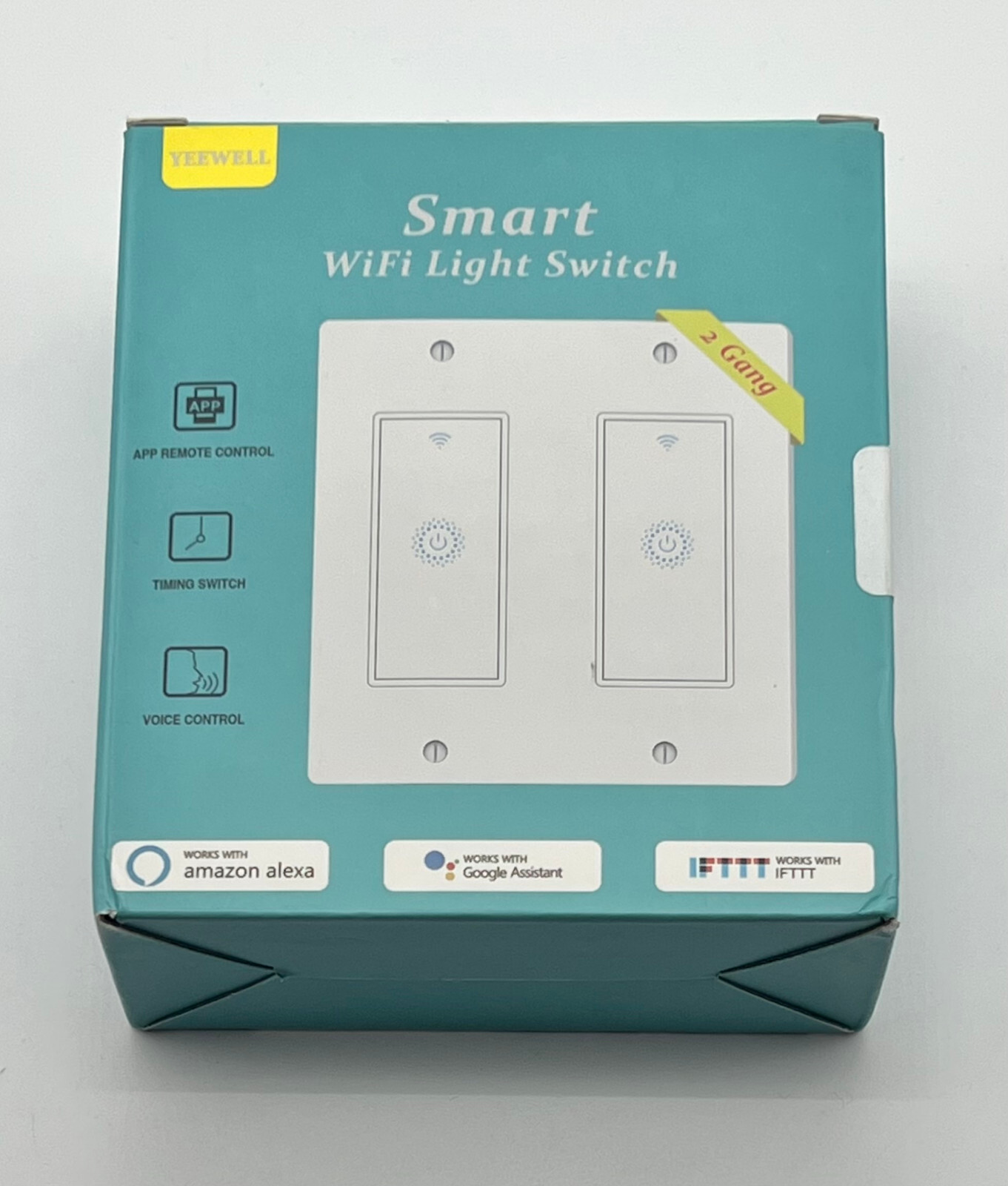 Yeewell Smart WiFi Light Switch  2 Gang Works with Amazon Alexa
