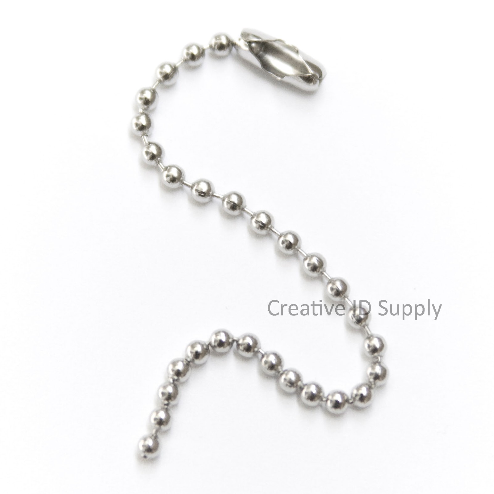 300 TAG CHAINS 4" NICKEL PLATED KEYCHAIN BALL CHAIN 2.4MM BEAD SILVER-FREE SHIP