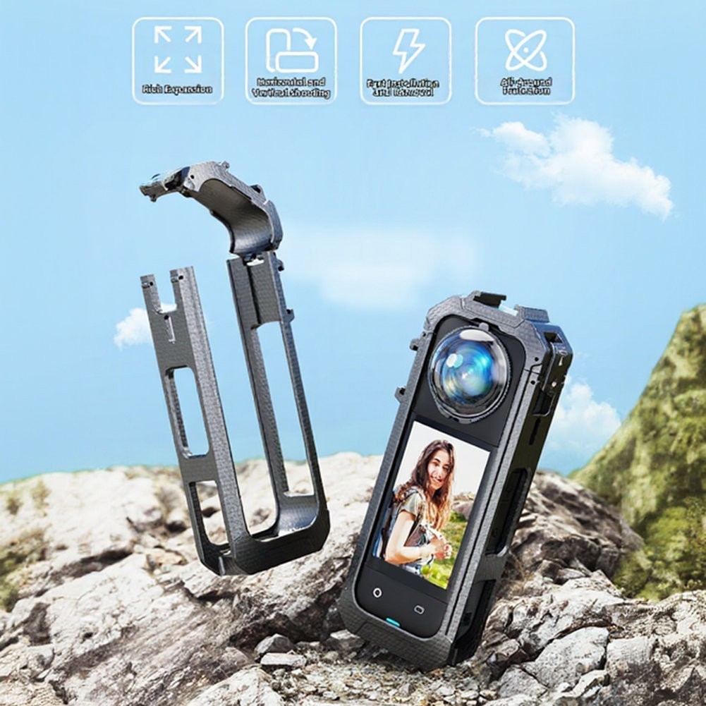 Quick Release Magnetic Frame Compatible with For Insta360 X5 Black PC Cage