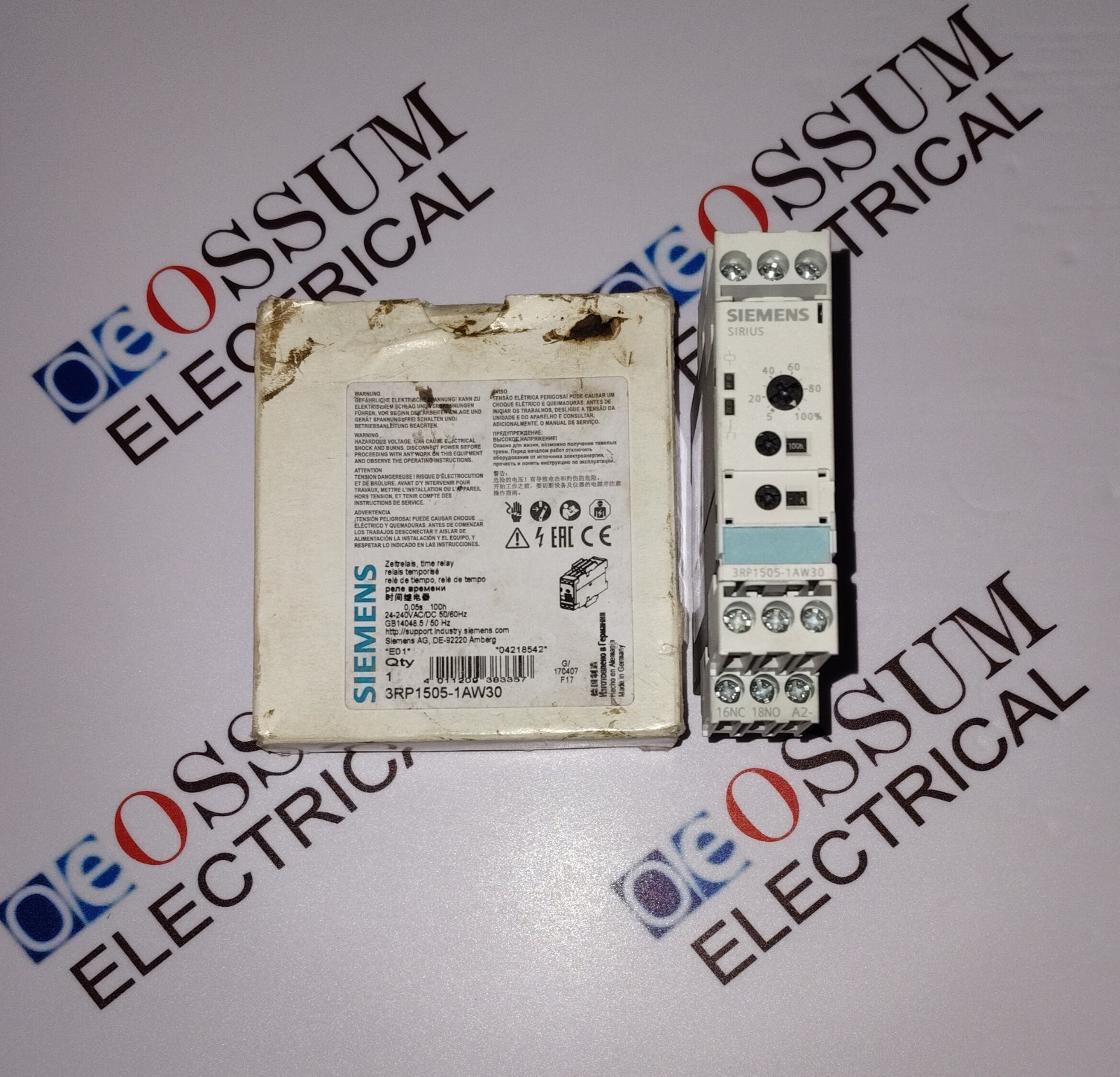 SIEMENS 3RP1505-1AW30 TIMER TIMING 0.05S-100H VOLTAGE 24-240VAC/DC FAST SHIPPING