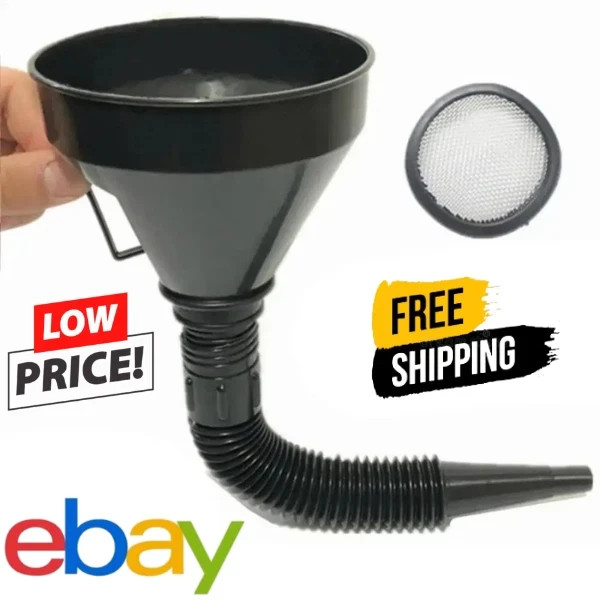 Flexible Large Funnel Oil Water Gas Fuel Spout Funnel for Car Motorcycle Boat