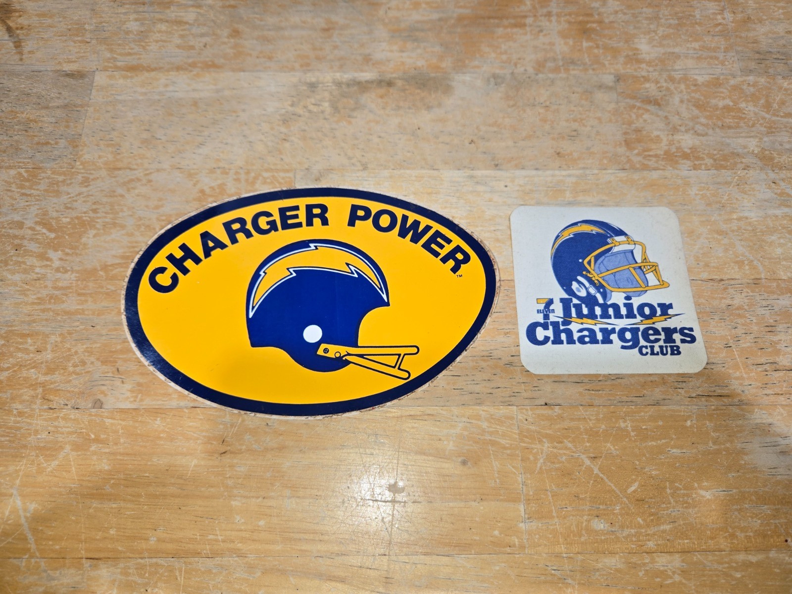 Vintage San Diego Charger Power Sticker & Junior Chargers Club Iron on Patch