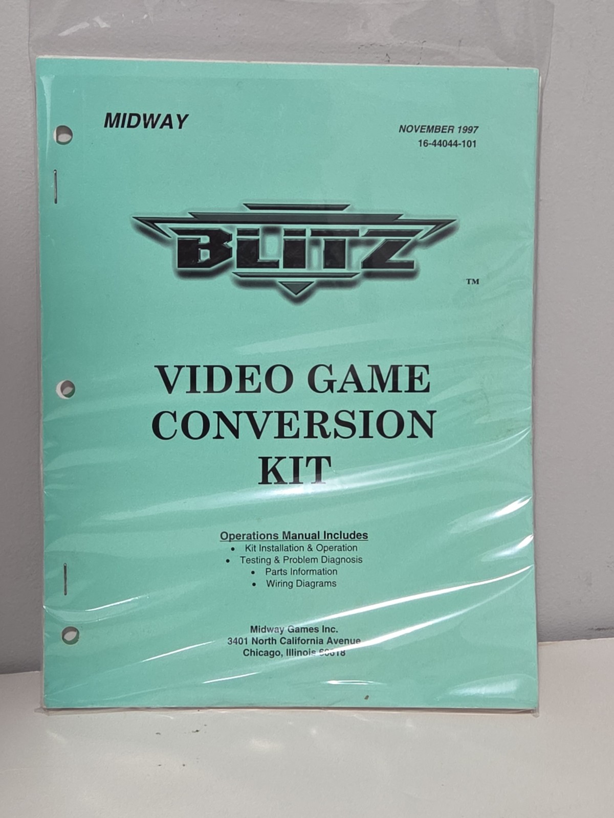 Blitz Video Game Conversion Kit Midway Games November 1997 16-44044-101