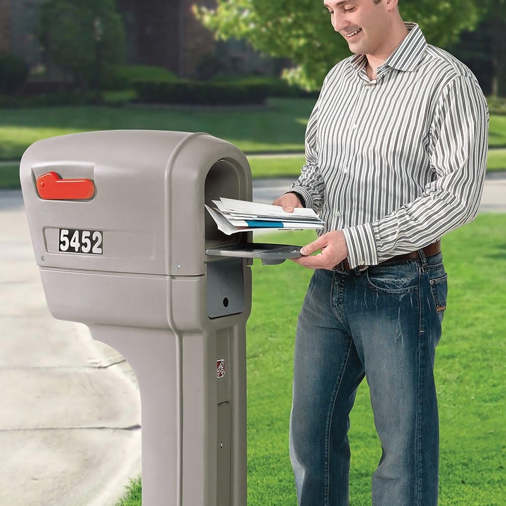 MailMaster Express Plus Mailbox Large Capacity Plastic Post Mount Mocha Finish